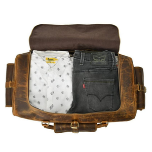 Sac polochon en cuir pleine fleur sac en cuir véritable grande capacité étanche salle de sport voyage bagages hommes week-end sport sac de voyage - Product Image 5