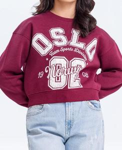 Sudadera de lana de algodón 100% para mujer, cuello redondo de talla grande con estampado de lana para cubierta de invierno para hombres y mujeres de gran tamaño - Product Image 4