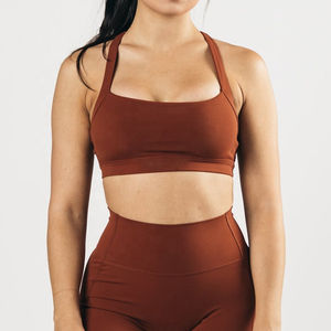 Custom Bulk Plus Size Breathable Sexy <b>Backless</b> Crop Fitness <b>Sports</b> <b>Bra</b> Women Yoga Gym Running Workouts Print Pattern <b>Sports</b> Set - Product Image 1