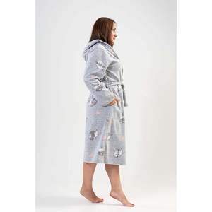 Bata de forro polar extragrande con capucha y manga larga para mujer, talla XXL - Product Image 2