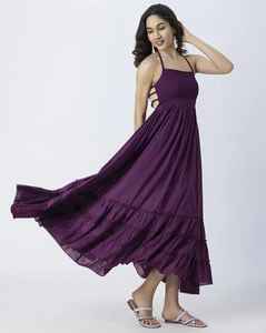 ชุดเดรสยาวถึงข้อเท้าคุณภาพสูงสำหรับผู้หญิงชุดเดรสผ้าเรยอนแบบสวมสบายสไตล์โบฮีเมียน - Product Image 1