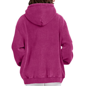 Ropa para exteriores, Sudadera con capucha lavada con ácido teñido liso para mujer, ropa de calle informal, figuras de hombros caídos, sudaderas transpirables ecológicas de punto - Product Image 6