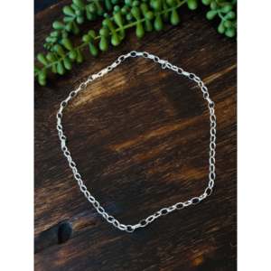 Collar de Cadena de Eslabones de Plata de Ley Clásico Religioso Hecho a Mano por Navajo, Chapado en Oro con Moissanita de Corte Princesa y Perla para Bodas - Product Image 3
