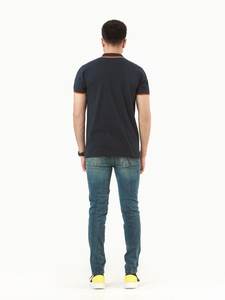 Sur mesure lourd coton/polyester Jersey hommes pour chemise personnalisé DTG imprimé logo couleur unie à manches courtes coupe ajustée - Product Image 2