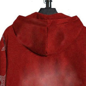 Sweat à capuche unisexe de haute qualité coupe strass coudre personnalisé doublé hiver grande taille hommes blanc sweats à capuche strass - Product Image 6