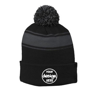 Unisex personalizado añadir su propio logotipo textos POM Beanie sombreros de invierno Logotipo de alta calidad gorros con bordado de precisión - Product Image 2