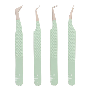 Pince à épiler d'extension de cils de couleur verte en titane outil de soin des cils en acier inoxydable allemand personnaliser la pince à épiler de toilettage de cils supérieurs - Product Image 5