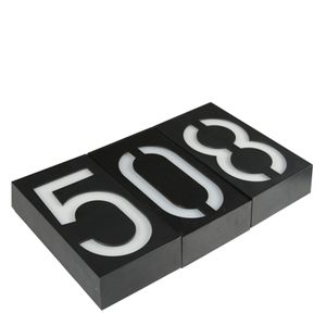 Plaque d'adresse extérieure éclairée par LED de style moderne, alimentée par énergie <span class=keywords><strong>solaire</strong></span>, numéros de maison 0-9 - Product Image 1
