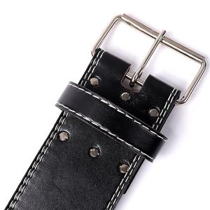 Cinturón de Levantamiento de Pesas Profesional de Cuero con Logotipo Personalizado, Cinturón de Ejercicio para Gimnasio con Hebilla de Doble Punta - Product Image 5