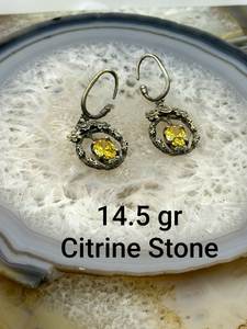 Pendientes de Plata de Ley 925 Hechos a Mano con Citrino para Mujer |   Joyería Elegante con Piedras Preciosas al por Mayor - Product Image 1