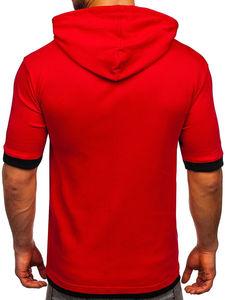 Sweat à capuche personnalisé en polaire de haute qualité avec logo personnalisé Créez votre propre design et logo Sweat à capuche polaire à manches courtes pour hommes - Product Image 5