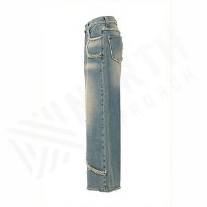 <b>Men's</b> <b>Loose</b> Printed Street Style Straight Jeans Wholesale Manufacturers Factory Customized Casual Wide Customized Color <b>Trousers</b> - Product Image 3