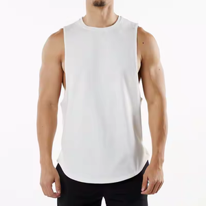 Débardeurs de course sans manches côtelés personnalisés OEM Gilet serré pour homme Sport Gym Fitness Muscle Men Débardeur côtelé - Product Image 5