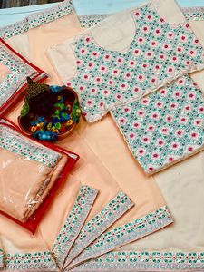 ผ้าซารีผ้าจอร์เจตต์เทียมสำหรับผู้หญิง พร้อมลายพิมพ์สวยงาม ขอบปักเลื่อมลูกไม้-บาลากี เอ็กซ์ปอร์ต สำหรับเสื้อผ้าอินเดียและปากีสถาน - Product Image 5