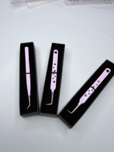 Pince à épiler pour cils GETUP BROSONS IMPEX de haute qualité, en acier inoxydable doré, à pointe lisse, avec poignée diamantée, couleurs plasma - Product Image 5