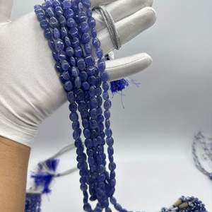 ลูกปัดพลอยแทนซาไนต์สีน้ำเงินทรงรีเรียบ ขนาด 5x7 ถึง 10x15 มม. แท้ 100% คุณภาพสูงสำหรับทำเครื่องประดับ - Product Image 3