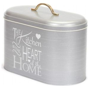 Caja de pan de cocina gris de 178x338x200mm con mango de metal 9.8L Almacenamiento y contenedor de alimentos - Product Image 3