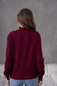 Fabricante de ropa de mujer Bufanda de manga larga Cuello Prendas de punto Suéter Otoño Invierno Nuevo estilo Prendas de punto Oportunidad al por mayor - Product Image 4