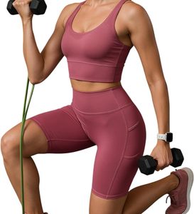 Top meilleure qualité ensemble de vêtements de sport femmes Sport personnalisé Fitness porter taille haute short soutien-gorge vêtements Fitness Yoga porter ensemble vêtements - Product Image 1