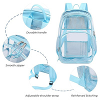 Sac à dos transparent personnalisé étanche en PVC de grande capacité pour étudiants Sac d'école transparent unisexe avec compartiment pour ordinateur portable OEM