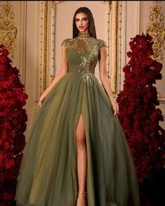 Robe de soirée longue en mousseline de soie noire de luxe avec strass sirène, épaules dénudées, respirante, tendance, pour bal de promo/gala/fête - Product Image 1