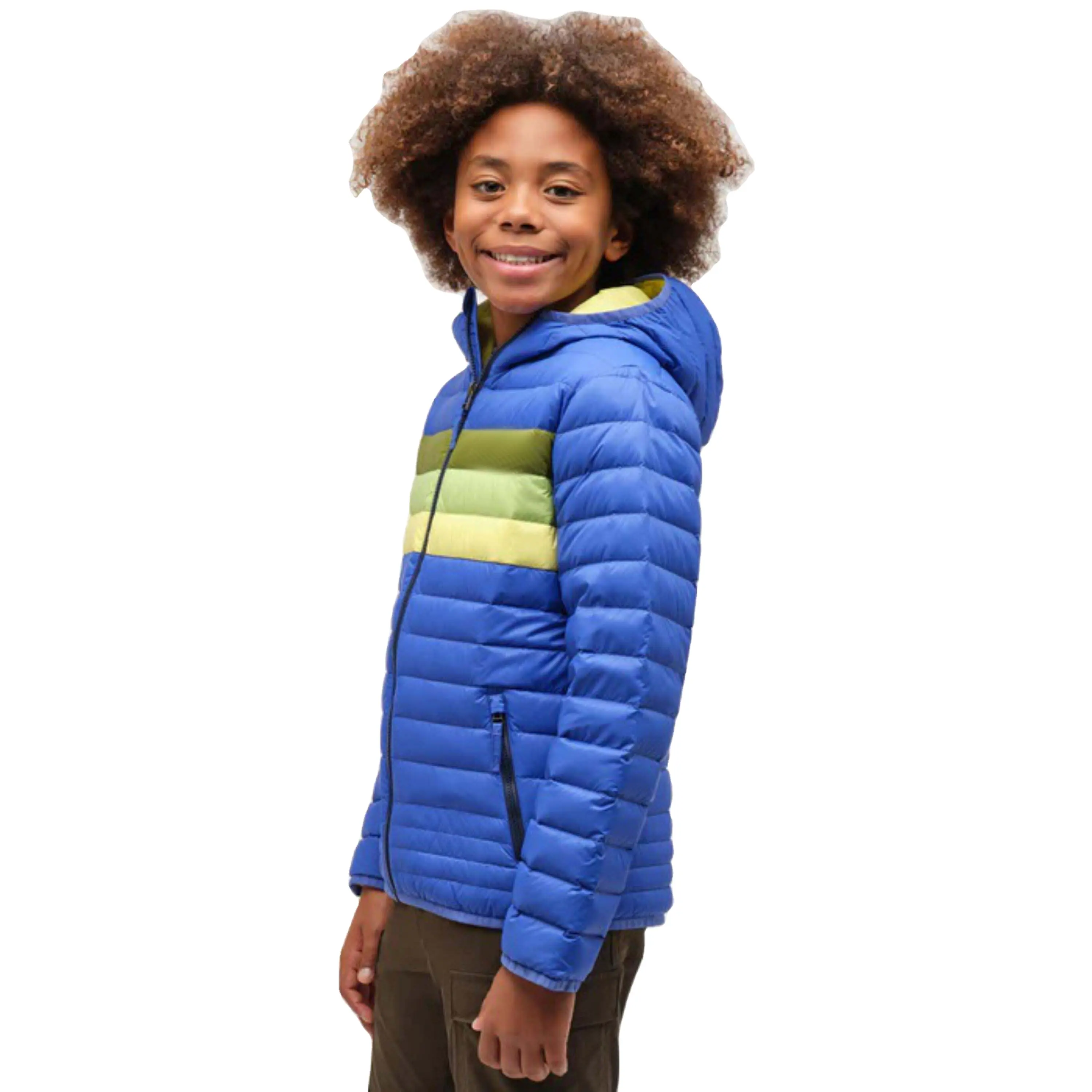 OEM Custom Winter Boys Puffer Jacket - Waterproof, Windproof, Reflective Safety Trim, Blue