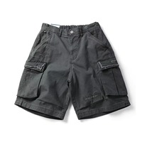 Shorts cargo mi-taille en coton 100% respirant avec cordon de serrage élastique