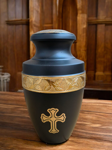 Antique Co Modern Style Metal White Cremation Urn para cenizas humanas Diseño redondo hecho a mano con personalizable para negocios al por mayor - Product Image 5