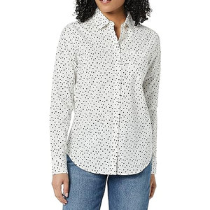 เสื้อเชิ้ตผู้หญิงสีพื้น แขนยาว ติดกระดุม เสื้อทำงานแบบเป็นทางการ เสื้อเชิ้ตผู้หญิงแบบคลาสสิก ติดกระดุม แขนยาว - Product Image 1