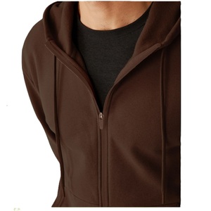 Sweat-shirt à capuche zippé intégral 100 % coton uni pour homme, écologique, 240 g, fabriqué au Bangladesh, décontracté, grande taille, pour l'hiver, respirant et anti-humidité - Product Image 3