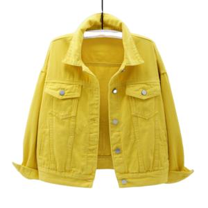 Chaqueta Vaquera de Color Claro para Mujer, Venta Caliente, Logotipo Personalizado, Tela 100% Algodón, Cintura Elástica, Chaqueta Vaquera para Mujer 2026 - Product Image 3