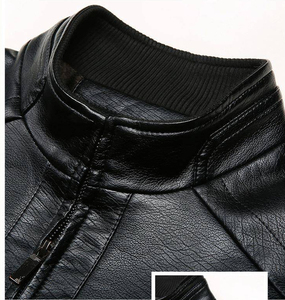 2025 chaquetas de cuero motocicleta moda cremallera y bolsillos Hombre Vintage chaqueta de cuero de gran tamaño transpirable servicio OEM - Product Image 5