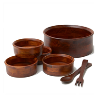 Bols de cuisine en bois d'acacia écologiques, style classique, logo personnalisé, vaisselle artisanale