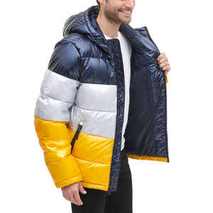 Veste d'hiver matelassée en toile imperméable à col montant pour homme, respirante, à séchage rapide, avec capuche, pour l'extérieur, vente en gros sur mesure - Product Image 6