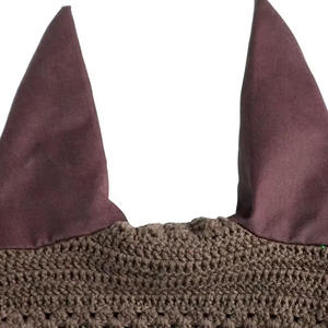 Alta calidad personalizado caballo mosca velo oreja capó color marrón ecuestre producto de equitación con todos los diseños disponibles - Product Image 5