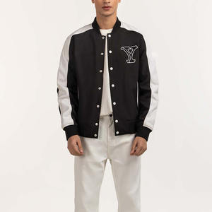 Veste universitaire classique pour hommes Letterman Baseball Bomber College Style vêtements d'extérieur chauds col vers le bas avec bouton - Product Image 1