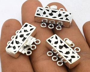 Cierre de caja multihebra 25X20X6MM 3 hebras cobre oxidado/plata 18K chapado en oro 18K Cierre de joyería de oro B521 - Product Image 5