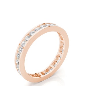 แหวนหมั้นเพชรโมอิสซาไนต์ VVS ทองคำชมพู 14k รับรองโดย IGI ทรงคลาสสิก ประดับเพชรทรงมาร์ควิส สำหรับวันครบรอบของผู้หญิง - Product Image 1