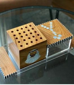 Bandeja de Servir Única Hecha a Mano de Alta Calidad, Ecológica, Pulida, con Incrustaciones de Nácar Animal, Caja para Quemador de Oud, Bakhoor, Artesanía Vintage - Product Image 2