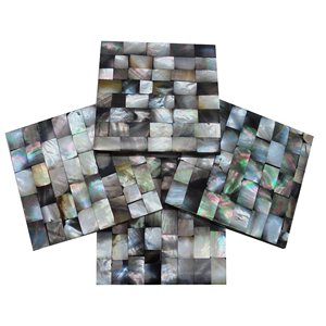 Mármol blanco hecho a mano con piedra de mopa real Venta caliente Posavasos de nácar personalizado de madera con color natural - Product Image 6