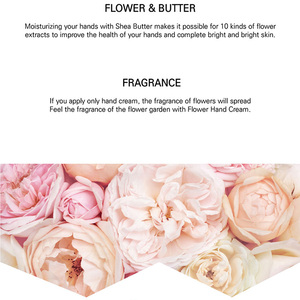 Fragancia Crema de uñas para manos Mantequilla de flores Cuidado DE LA PIEL coreano Eliminación de belleza Hidratante Fórmula suave Equilibrio de poros de aceite a leche OBM - Product Image 3