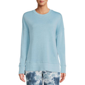 2021 <b>Top</b> Selling High Quality Women's Autumn French Terry Crew Neck <b>Long</b> Sleeves Pullover <b>Ladies</b> Sweatshirt OEM Front Design - Product Image 2