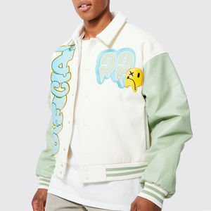 Veste de baseball varsity en cuir avec manches en cuir, broderie personnalisée, haute qualité, fabricant OEM, MOQ faible - Product Image 4