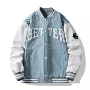 Chaquetas universitarias con cuello levantado personalizadas para hombre, manga larga, lona de alta calidad, ropa informal de invierno, parches con logotipo bordado, chenilla - Product Image 6