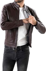 Colores llamativos disponibles Elegante superventas Precio al por mayor Chaqueta de cuero para hombres Chaqueta de cuero genuino más vendida para ti - Product Image 3