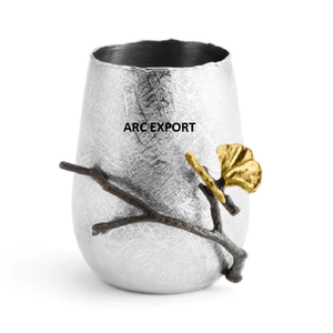 Florero de aluminio de color negro de diseño estándar florero de hoja blanca y oro pulido con espejo de aspecto nuevo antiguo para la venta superior - Product Image 2