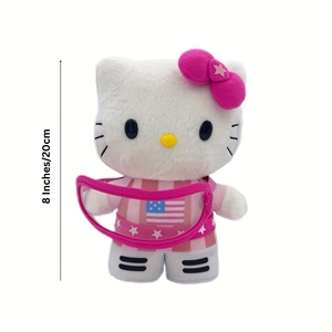 Peluche Halo Kitty en combinaison <span class=keywords><strong>de</strong></span> <span class=keywords><strong>ski</strong></span> rose, couverture réconfortante pour filles, 100% polyester - Product Image 2