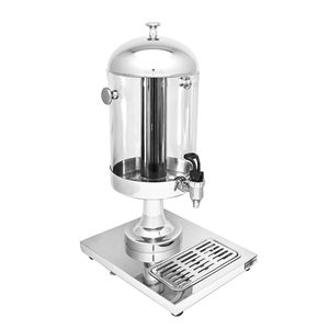 Dispensador de jugo comercial - 1x tanque de policarbonato con grifo e inserto para hielo - 7.5 Litros - Acero inoxidable - incl. Bandeja de goteo - Product Image 3