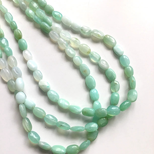 Perles de pierres précieuses en opale bleue naturelle lisses et ombrées pour la fabrication de bijoux fins - Product Image 1