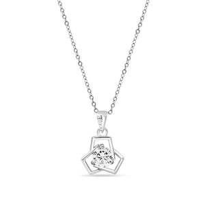 Colgante de Plata Zarkan Unbreakable Bond con Forma Geométrica de Número, de Aleación de Acero Inoxidable con Engaste de Garra y Cadena de Caja, para Regalo de Fiesta - Product Image 1